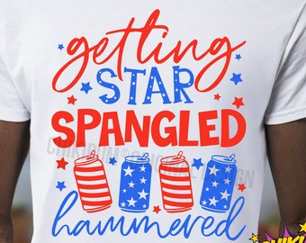 Star Spangled Hammered SVG-PNG: 4 juli shirtontwerp (digitale download)