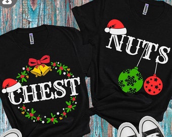 Kastanien Nüsse SVG, Weihnachtspaar-Shirts SVG, lustige Weihnachten SVG, passende Shirts