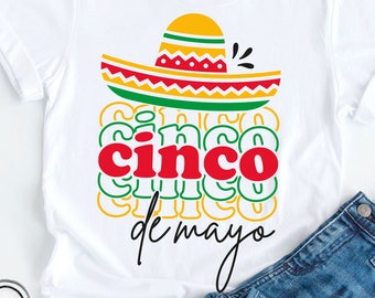 Cinco de Mayo SVG PNG: Fiesta Sombrero Clipart Cut Files (Digital Download)