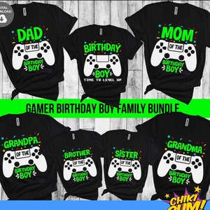 Gaming verjaardag bundel SVG, verjaardag gamer SVG, instant download, Cricut-bestand, videogamethema, familie gaming verjaardag svg