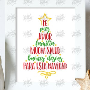 Natal espanhol SVG, Feliz Navidad svg, arquivos de corte e vetor SVG espanhol para Cricut, provérbios Navidad Svg, Árvore de Navidad svg