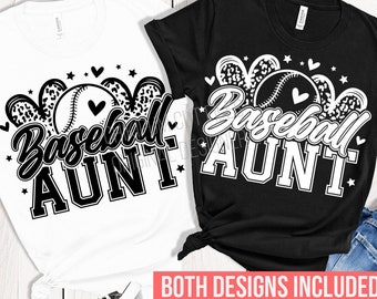 Baseball Aunt SVG, Baseball Aunt Png, Leopard Print, Baseball Aunt Shirt SVG Png