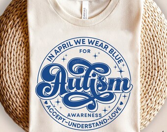 In april dragen we blauwe SVG, autisme bewustzijn SVG, autisme SVG, autisme shirt design, Instant Download