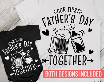 First Father's Day T-Shirt Design: Drinking Buddies SVG, PNG Cut Files (Digital Download)