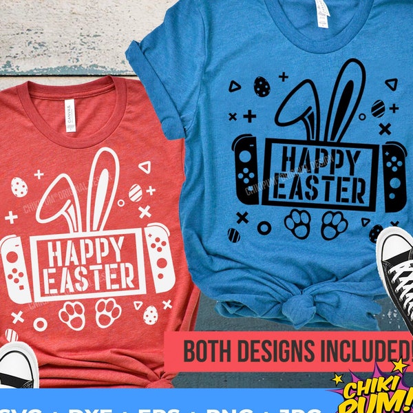 Joyeuses Pâques Svg, Pâques Gamer Svg, chemise de Pâques garçon, Svg lapin de Pâques, Svg Pâques enfants, lapin garçon, chemise Pâques Svg