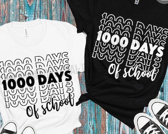 1000 Tage Schule SVG PNG: Lehrerin Schnittdatei (Digitaler Download)