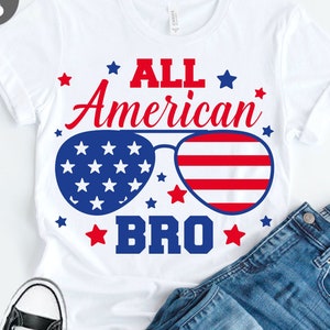 All American Brother Svg, jongen 4 juli Svg, grappig 4 juli Svg, 4 juli, Star Spangled, kinderen patriottische Svg-bestand voor de Cricut