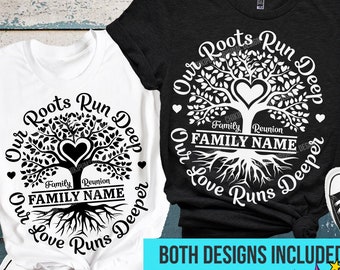 Familiereünie SVG, wortels lopen diep SVG, onze liefde loopt dieper SVG, familie shirt, reünie SVG, familie SVG, familiereünie shirts, familienaam