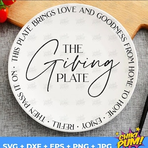 The Giving Plate. Thanksgiving Digital design for downloading. SVG PNG 300dpi cut files for Cricut/Silhouette - HTV sublimation dtf