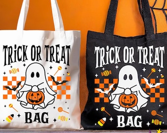 Trick or Treat tas SVG, tas met traktaties SVG, Kids Halloween Treat tas Svg Png, Halloween Svg, sublimatie Png, Svg-bestanden voor Cricut