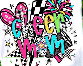 Preppy Cheer Mom PNG: Game Day Sublimation Design (Digital Download)
