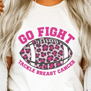 Tackle Breast Cancer Football Leopard Print SVG PNG (Digital Download)