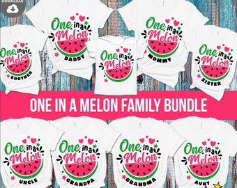 Watermelon Birthday SVG PNG Bundle: One In a Melon Family (Digital Download)
