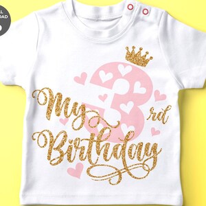 My third birthday svg, Birthday girl svg, Third birthday svg, 3rd Birthday svg, Three years old svg