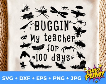 Insegnante infastidito per 100 giorni SVG PNG: Design per maglietta scolastica (Download digitale)