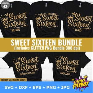 Sweet 16 Bundle SVG, Sweet Sixteen svg, Es ist meine süße Sixteen SVG, Sweet Sixteen Squad SVG, Sweet Sixteen Cut Files