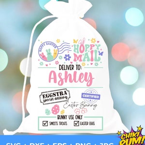 Bolsa de conejo de Pascua SVG, entrega especial de saco de Pascua SVG Png, bolsa de búsqueda de huevos SVG, archivo de corte de saco de Pascua y sublimación Png