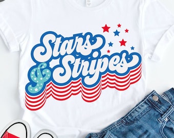 Stars and Stripes SVG PNG: 4th of July Patriotic Cut Files (Digital Download)