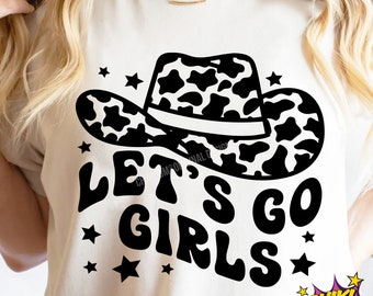 Let's Go Girls Cowgirl SVG PNG: Projekt w stylu western (pobranie cyfrowe)