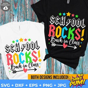 SCHOOL ROCKS SVG, Erster Tag der Schule SVG, Schule SVG, Back To School dafür, Rock'n' Roll, Kinder, Lehrer Shirt, Lehrer Shirt