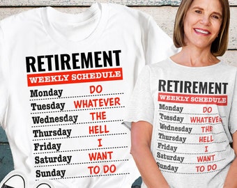 Retirement Weekly Schedule, Funny Retirement Gift, Retirement Mug SVG, Sublimation File PNG