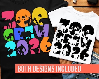 Zoo Crew 2026 SVG PNG: Safari Animals Clipart (Digital Download)