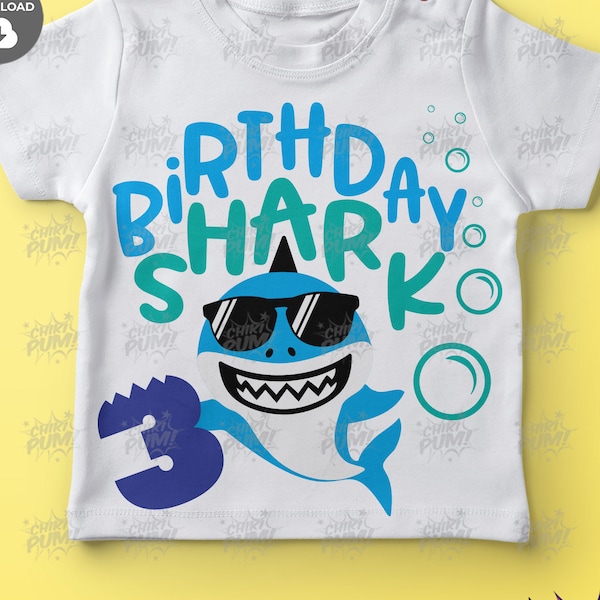 Birthday Shark 3rd Birthday Svg, Boy Birthday Shark Svg, Kids Cut Files, Third Birthday Clipart, Three Years, 3rd Birthday Shirt Design