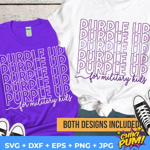 Purple Up für Militärkinder SVG, Monat des Militärkindes SVG, PNG, DXF, Eps, Jpg, Lila Up Png, Militärkind Monat geschnitten Dateien