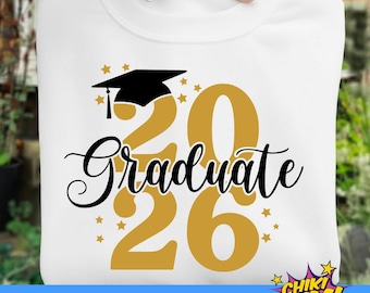 Arquivo SVG PNG para formatura de 2026: Design de camiseta de formatura (Download digital)