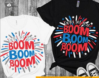 Boom 4 juli kindershirt gesneden SVG-PNG-bestanden (digitale download)