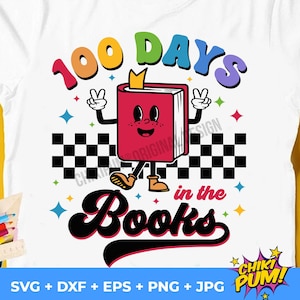 100 giorni di scuola SVG PNG: design retrò e alla moda (download digitale)