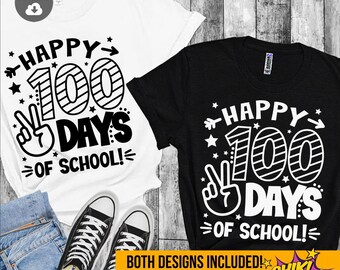 Happy 100 days of School SVG, 100 days of School SVG, 100 days SVG, Teacher shirt svg, png, eps, dxf, jpg