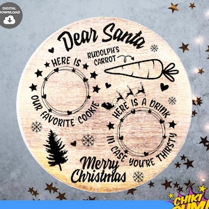 Cookies for Santa Tray SVG, Dear Santa Tray SVG, Cookies for Santa bord SVG, Kids Christmas-svg