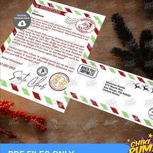 Carta de Papá Noel, Sobre de Papá Noel, Carta de Papá Noel en PDF, Carta de Navidad en PDF