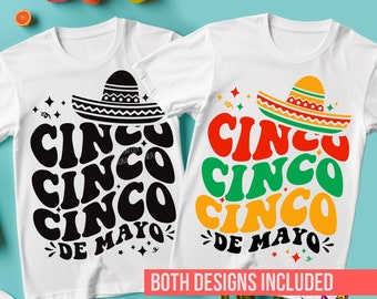 Cinco de Mayo SVG PNG: Fiesta Sombrero Clipart, Shirt Design Cut Files (Digital Download)