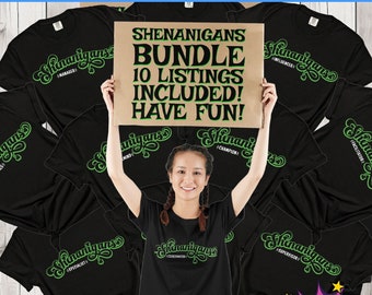 St Patricks Shenanigans SVG PNG Bundle: Funny Shirt Designs (Digital Download)