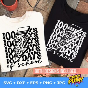 100 Dias de Aula SVG, Lápis de Leopardo SVG, Relâmpago PNG, SVG, Professor 100 Dias SVG, Camiseta 100 Dias de Aula SVG PNG, Volta às Aulas