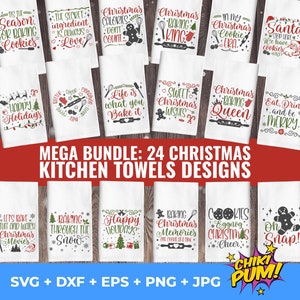 Christmas Kitchen Towels Svg Bundle, Apron bundle Svg, Funny Christmas Svg, Kitchen Quotes Svg, Holiday Towels svg, Christmas Tea Towels Svg