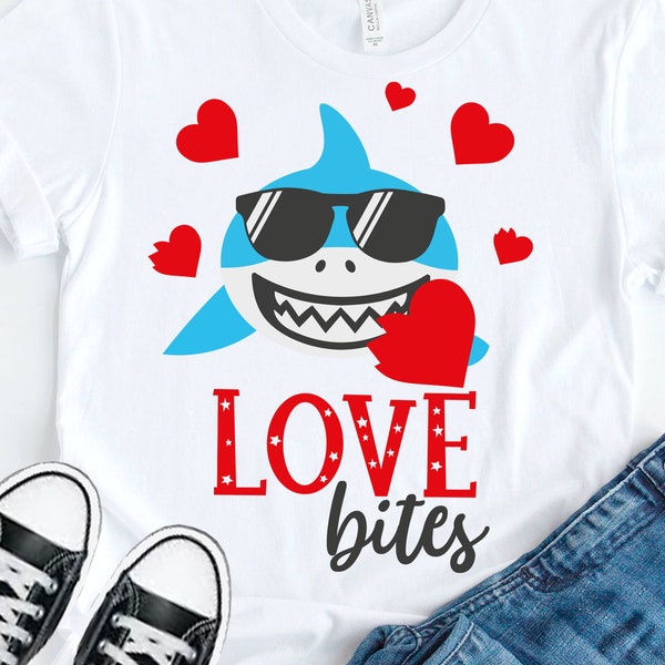 Love bites svg, Funny Valentines day svg, Shark Valentine svg, Boy Valentine Tshirt