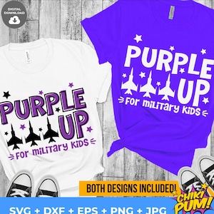 Paars omhoog voor militaire kinderen svg, maand van het militaire kind SVG, PNG, DXF, Eps, jpg, militaire kind maand gesneden bestanden