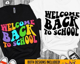 Welcome Back To School Svg, 1st Day of School, Retro wavy Back to school Png, Teacher Shirt, Student Shirt, Svg Files For Cricut