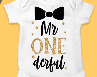Mr Onederful SVG PNG: First Birthday, Baby Boy Shirt Design Cut Files (Digital Download)