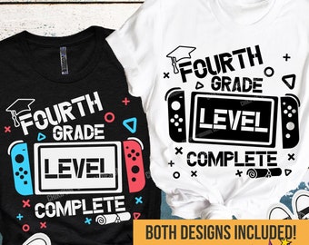 Fourth Grade Level Complete SVG PNG: Graduation Video Game Design (Digital Download)