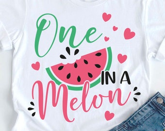 One in a Melon SVG PNG: Archivos de corte para diseño de camisetas de sandía (descarga digital)