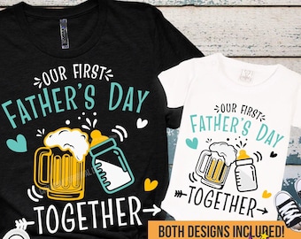 First Father's Day SVG PNG: Funny Drinking Buddies Design Cut Files (Digital Download)