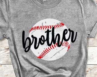 Baseball Brother Svg, Baseball Svg, Baseball Shirt, Grunge Distressed Svg Cut Files for Cricut & Silhouette, Png