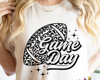 Leopard Football Game Day SVG PNG: Design per magliette, Cricut, Sublimazione (Download digitale)