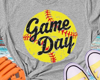 Softball Mom SVG PNG: Distressed Game Day Design Cut Files (Digital Download)