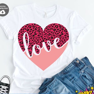 Love Leopard Heart, Valentines Day SVG,  Valentines Heart SVG, Digital Cut Files