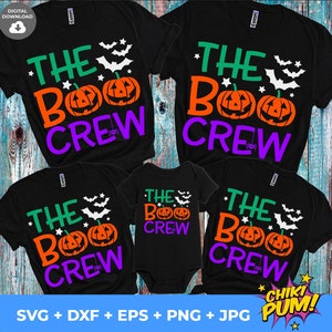 The Boo Crew svg, Halloween svg, Cute Halloween, Funny Halloween, Pumpkins svg, Family Matching shirts, Silhouette, Cricut Cut File